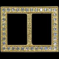 Пряжка со стразами "Swarovski", 35х25 мм (цвет: золото), арт. 51306 081