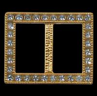 Пряжка со стразами "Swarovski", 26х18 мм (цвет: золото), арт. 51305 081