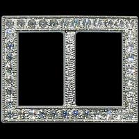 Пряжка со стразами "Swarovski", 35х25 мм (цвет: серебро), арт. 51306 082