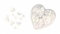 Заготовки из сатиновой ткани Rayher "Объемное сердце" (цвет: белый), 13 мм и 30 мм, 100 штук, арт. 8694102