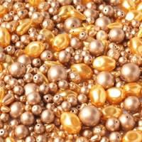 Набор нескольких видов бусин "Pearl", 250 грамм, цвет: №067 кремовый