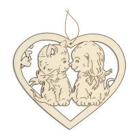 Заготовка для декорирования Mr. Carving "Сердце с щенком и котенком", арт. AD-036