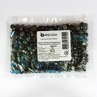 Бусины стеклянные для рукоделия Preciosa "Seaside", 250 грамм (цвет №042 черный-серый-голубой)
