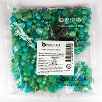 Бусины стеклянные для рукоделия Preciosa "Seaside", 250 грамм (цвет №059 зеленый-голубой)