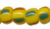 Бисер "Preciosa", полосатый, 50 грамм, 10/0, цвет: 83150 желтый/красный/зеленый, арт. 311-19001