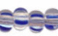 Бисер "Preciosa", полосатый, 50 грамм, 10/0, цвет: 00330 прозрачный/синий, арт. 311-19001