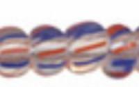 Бисер "Preciosa", полосатый, 50 грамм, 10/0, цвет: 00931 прозрачный/красный/синий, арт. 311-19001