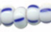 Бисер "Preciosa", полосатый, 50 грамм, 10/0, цвет: 03330 белый/синий, арт. 311-19001
