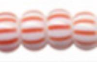 Бисер "Preciosa", полосатый, 50 грамм, 08/0, цвет: 03891 белый/красный, арт. 311-19001