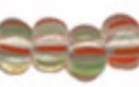 Бисер "Preciosa", полосатый, 50 грамм, 06/0, цвет: 00951 прозрачный/красный/салатовый, арт. 311-19001