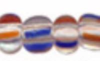 Бисер "Preciosa", полосатый, 50 грамм, 10/0, цвет: 00930 прозрачный/красный/синий, арт. 311-19001