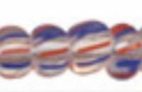 Бисер "Preciosa", полосатый, 50 грамм, 06/0, цвет: 00931 прозрачный/красный/синий, арт. 311-19001