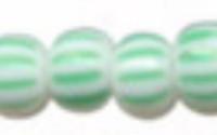 Бисер "Preciosa", полосатый, 50 грамм, 08/0, цвет: 03851 белый/салатовый, арт. 311-19001