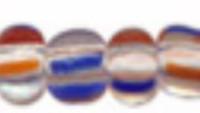 Бисер "Preciosa", полосатый, 50 грамм, 06/0, цвет: 00930 прозрачный/красный/синий, арт. 311-19001