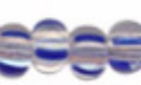 Бисер "Preciosa", полосатый, 50 грамм, 06/0, цвет: 00330 прозрачный/синий, арт. 311-19001