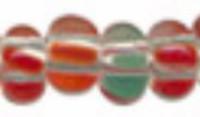 Бисер "Preciosa", полосатый, 50 грамм, 08/0, цвет: 00950 прозрачный/красный/салатовый, арт. 311-19001