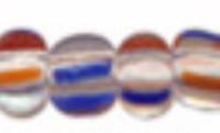 Бисер "Preciosa", полосатый, 50 грамм, цвет: 00930 прозрачный/красный/синий, арт. 311-19001
