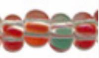 Бисер "Preciosa", полосатый, 50 грамм, цвет: 00950 прозрачный/красный/салатовый, арт. 311-19001