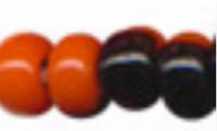 Бисер "Preciosa", полосатый, 50 грамм, цвет: 93750 оранжевый/черный, арт. 311-19001