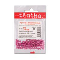 Бусины пластиковые "Zlatka", цвет: розовый, диаметр: 4 мм, арт. PB