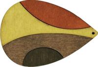 Декоративная деревянная подвеска "Капля", 68x47 мм, цвет: 2174-03, арт. 7701017