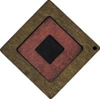 Декоративная деревянная подвеска "Юла", 51x51 мм, цвет: 2163-04, арт. 7701012