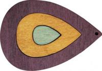 Декоративная деревянная подвеска "Капля", 50x36 мм, цвет: 2162-03, арт. 7701011