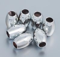 Бусины под металл гладкие, 7 штук, 24x16 мм, цвет: серебро (арт. 6764)