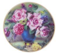 Тарелка декоративная "Букет в синей вазе", с подставкой, 10x10x2 см