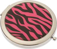 Зеркало карманное Dewal Beauty "Дикая природа", розовый тигр, 7 см, круглое