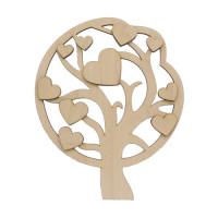 Деревянная заготовка "Сердечное дерево", 15,5x19 см, арт. L-773