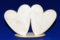 Заготовка из дерева "Два сердечка на подставке", 10 см