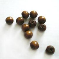 Бусины деревянные, круглые, цвет: коричневый, 10 мм, арт. 7704355