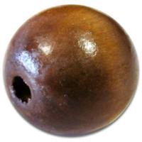 Бусины деревянные, круглые, цвет: коричневый, 16 мм, арт. 7704356