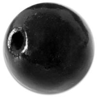Бусины деревянные, круглые, цвет: чёрный, 16 мм, арт. 7704356