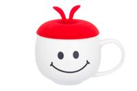 Кружка "Утренняя улыбка", с красной силиконовой крышкой, 12,5x9,5x11 см, 330 мл