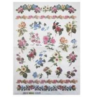 Декупажная бумага рисовая "Цветы из сада", 35x50 см, арт. QSIPR278