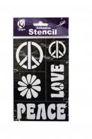 Трафарет на клейкой основе "PEACE N' LOVE", 12x18 см, арт. KS-BSL-009