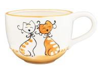 Кружка "Влюбленные коты на оранжевом", 15x12x8,5 см, 550 мл