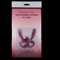 Аппликация клеевая из страз "Кролик", цвет: 2 розовый, арт. 7713572