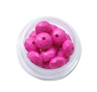 Бусины пластиковые "Граненая таблетка", розовые (6 мм)