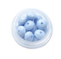 Бусины пластиковые "Граненая таблетка", голубые (6 мм)