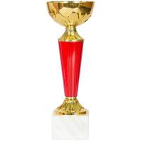 Кубок "Вилей", металл, золото/красный, основание мрамор, 22 см