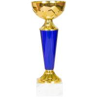 Кубок "Вилей", металл, золото/синий, основание мрамор, 21 см