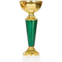 Кубок "Вилей", металл, золото/зеленый, основание мрамор, 20 см