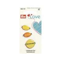Эмблемы Prym "Handmade Love", 3 штуки, жёлтый цвет, арт. 403741