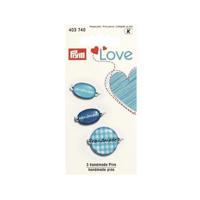 Эмблемы Prym "Handmade Love", 3 штуки, синий цвет, арт. 403740