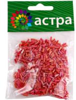 Стеклярус "Астра", 20 грамм, цвет: красный/непрозрачный, радужный (10 штук) (количество товаров в комплекте: 10)