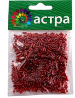Стеклярус "Астра", 20 грамм, цвет: бордовый/прозрачный, серебристый центр (10 штук) (количество товаров в комплекте: 10)