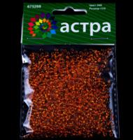 Бисер "Астра", 20 грамм, цвет: темно-оранжевый/прозрачный, серебристый центр (10 штук) (количество товаров в комплекте: 10)
